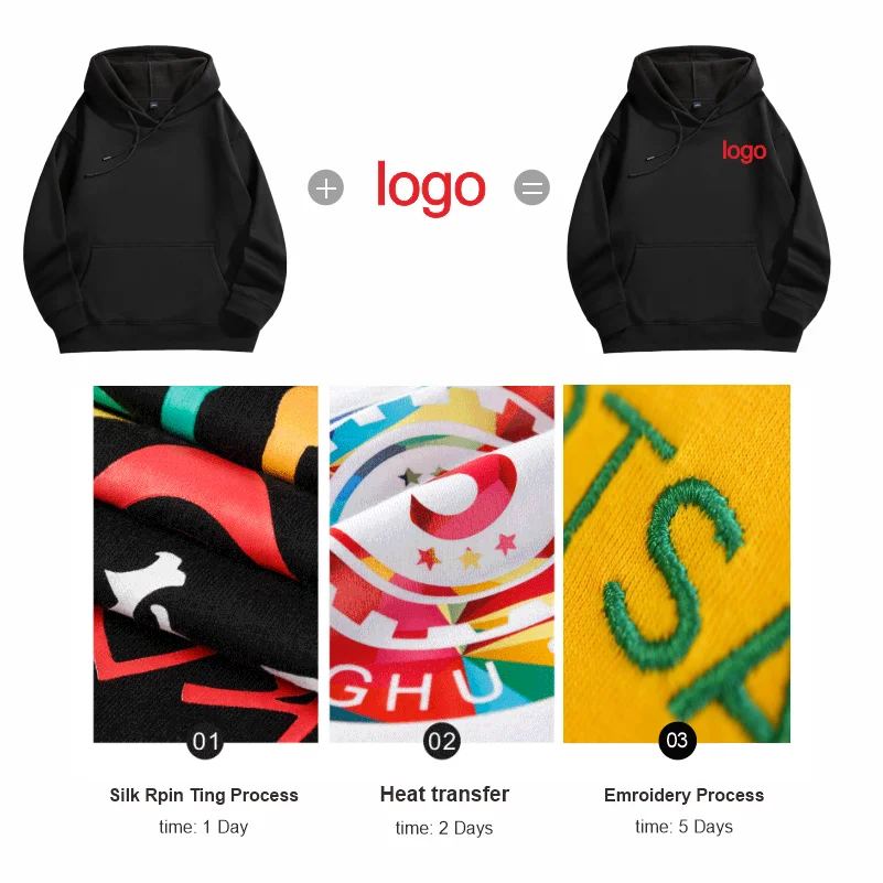YOTEE Customized Printed Embroidered Men's and Women's Hoodies Loose Casual Long Sleeve Hoodies Personalized Street Sports