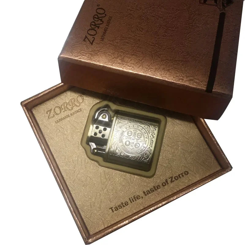 ZORO Vintage Metal Constantini Kerosine Lighter Flint Copper Oil Cigarette Lighter Antique Series Lighter