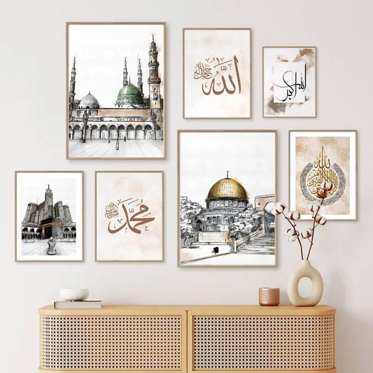 Islamic Kaaba Masjid Nabawi Ramadan Quran Wall Art Canvas Painting Nordic Posters And Prints Wall Pictures For Living Room Decor