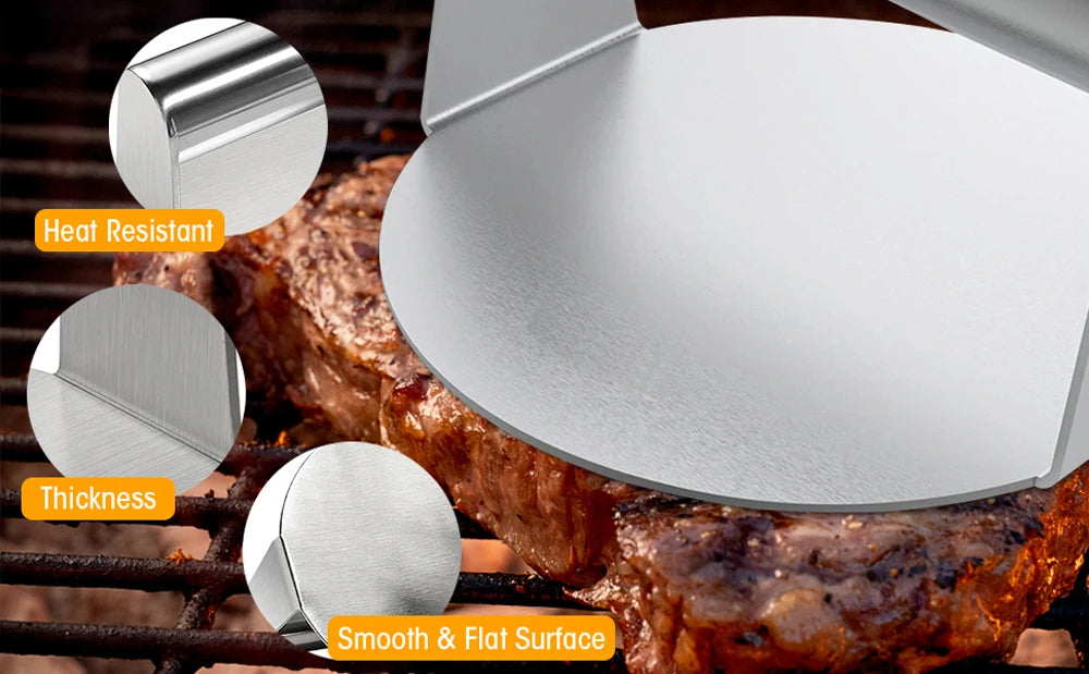 Stainless Steel Smash Burger Press Hamburger Patties Meat Masher Circular Meat Press Mold for Deli Meats Kitchen Accessories