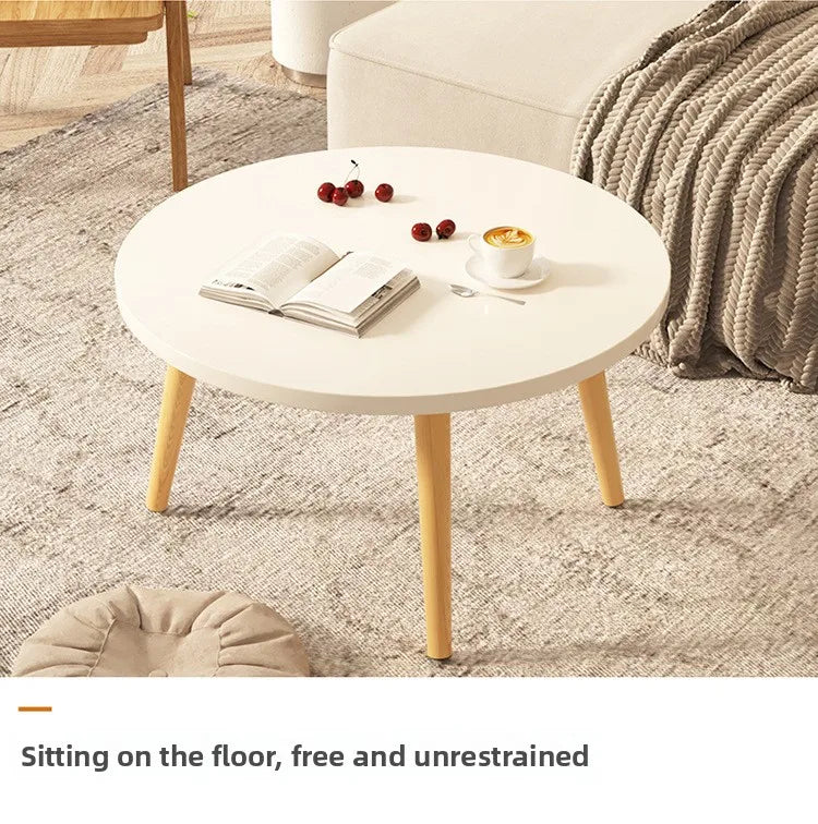 Small Table, Bedroom, Light Luxury Table, Modern Coffee Table, Living Room, Simple Small Round Table, Solid Wood