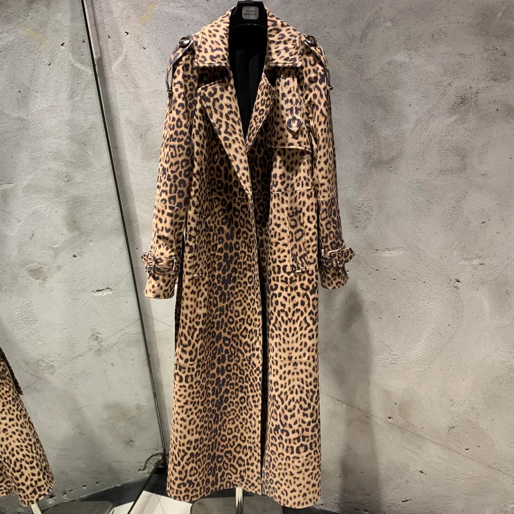 Gold Leather Coat Long Ladies Real Sheepskin Coat Genuine Sheep Leather Windbreak Long 21018