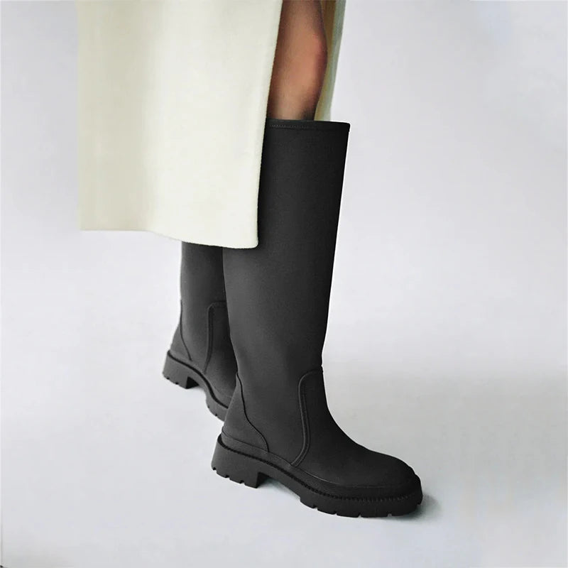 Women Long Boots Autumn Winter Knee High Boots Fashion Shoes Female Footwear Thigh High Boots Leather Knee-High Motorcycle Boots