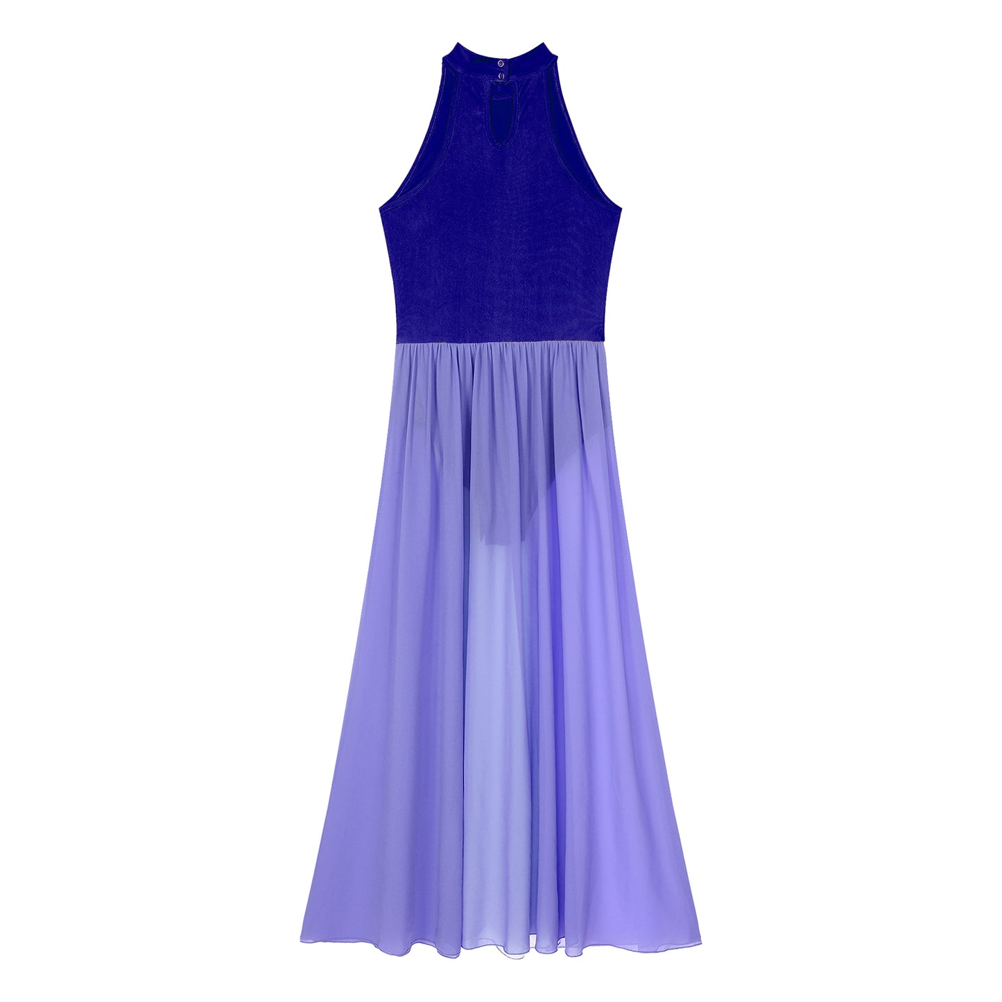 Women Ladies Lyrical Praise Dance Dress Performance Costume Modern Contemporary Celebration of Spirit Dancewear Split Long Dress