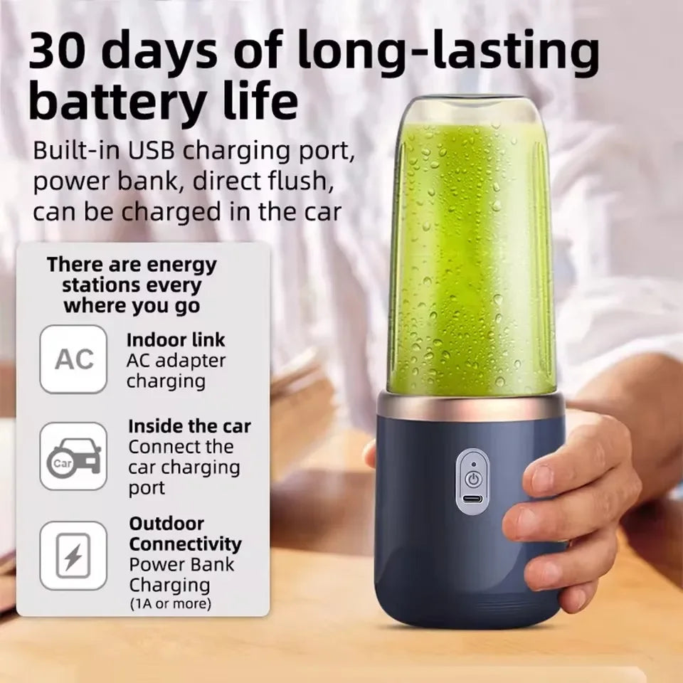 1pc handheld blender bottle 6 blades Multifunction juice blender Fresh juice Smoothie Ice CrushCup Food pro juicer machine