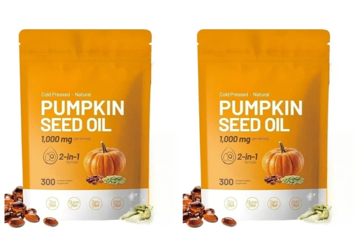 Pumpkin Seed Oil Softgels Cold Pressed 1000mg For Hair Skin Daily Nutrition & Men Wellness Support Formula Adult 300 Count