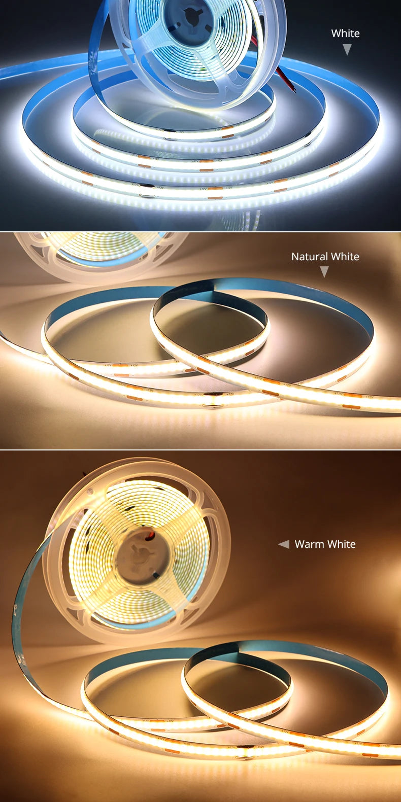 12V COB LED Strips Tape DIY Smart Closet Wardrobe Under Cabinet Light Ribbon With Tuya Smart Life WIFI Control LED Light Switch