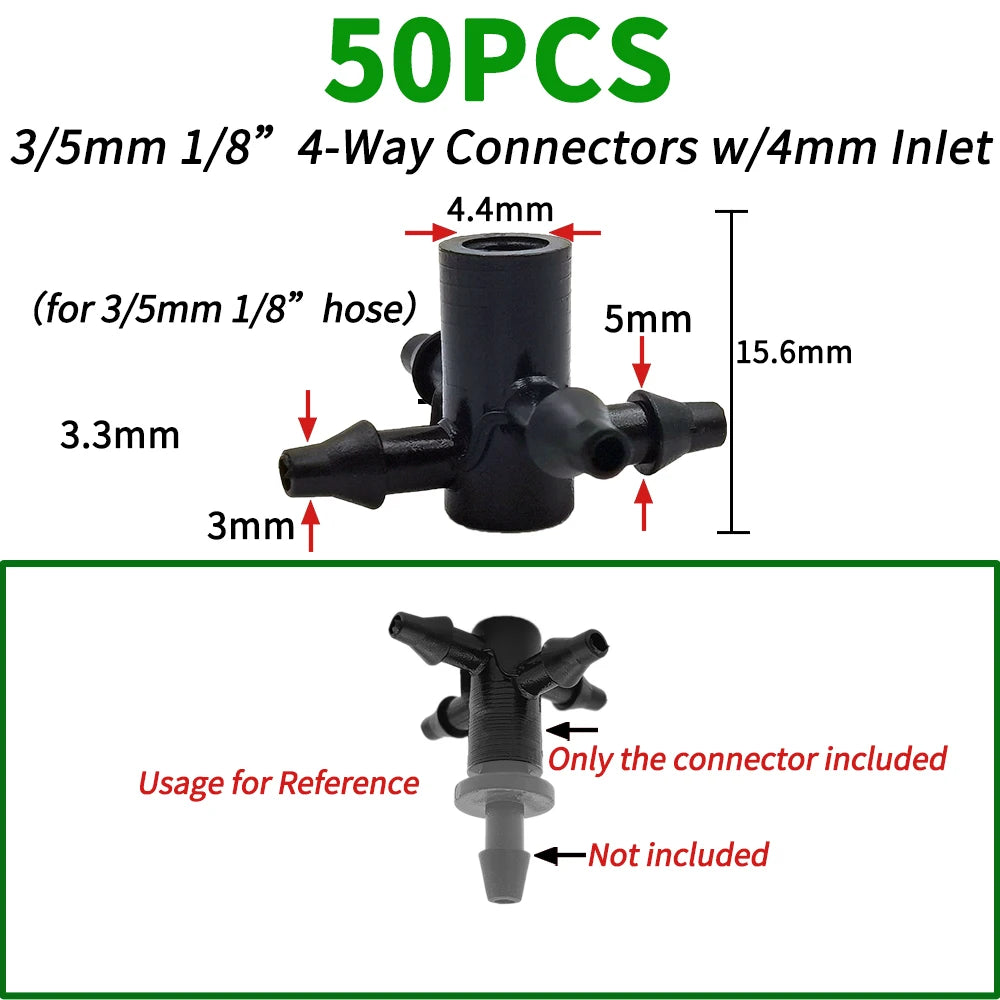 Irrigation 2L/4L/8L Steady flow dripper with 4-way cross Connector Agriculture Drip water irrigation Drip arrow connector 20Sets