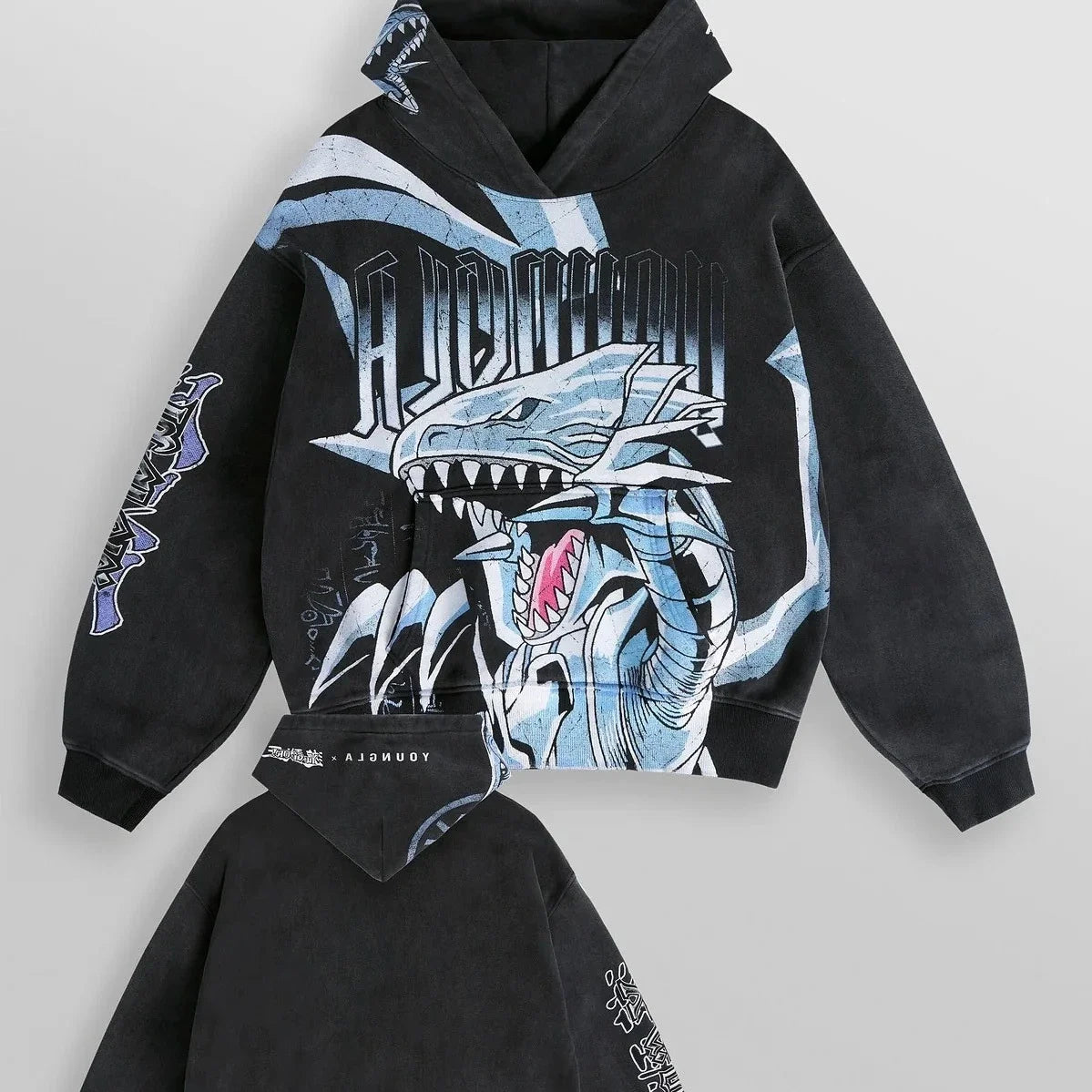 Yu-Gi-Oh Streetwear Y2k Top Oversized Hoodie Anime Graphic Hoodies Premium Pure Cotton Sweatshirt Grunge Women Men Clothing