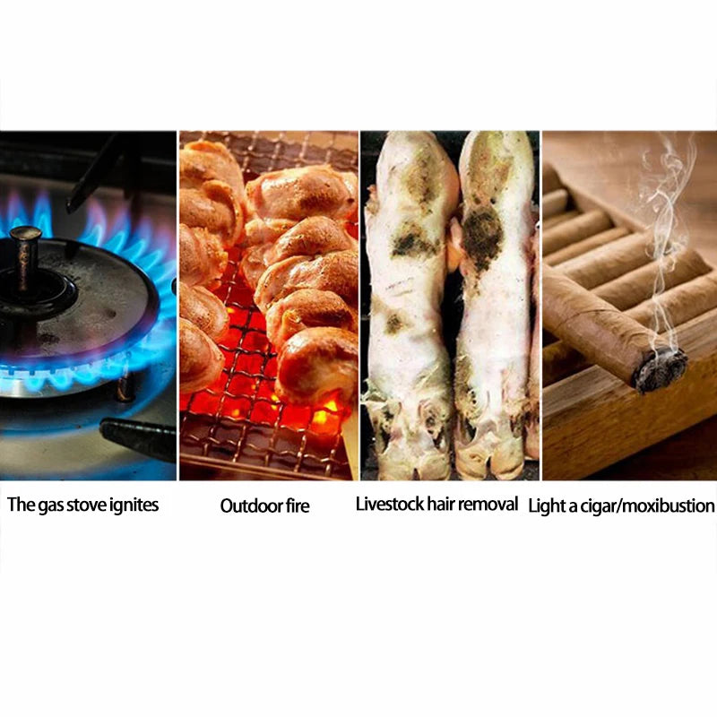 HONEST Metal Windproof Lighter Refillable Pen Torch Lighter Jet Flame Butane Lighter Kitchen BBQ Candle Camping Men's Gadget