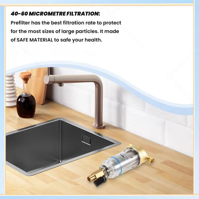 -A60I Spin Down Sediment Filter Reusable Whole House Sediment Water Pre Filter 40-60 Micrometre Whole House Water Filter