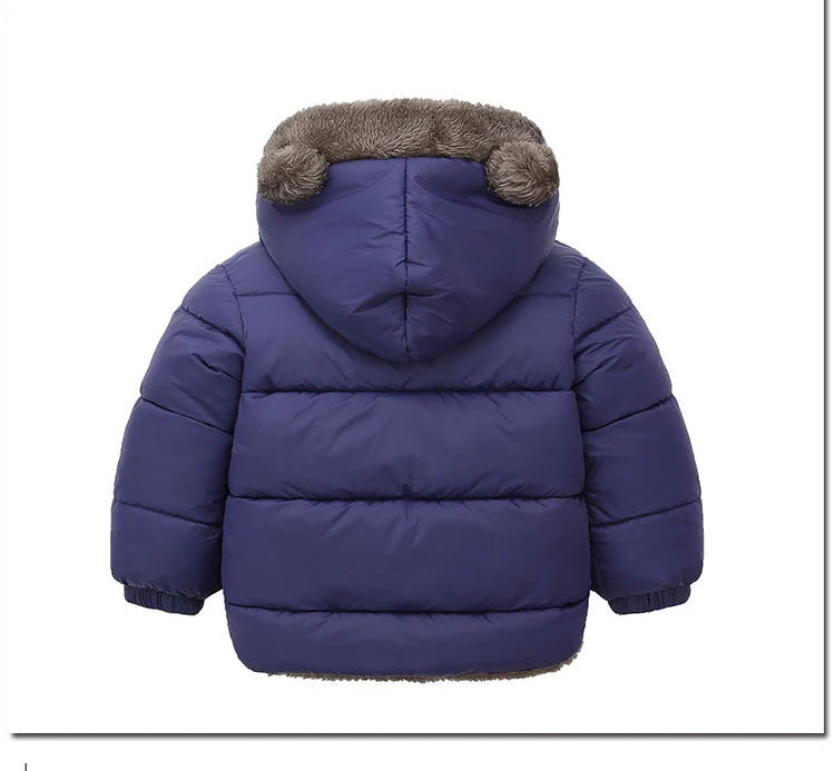 Winter Baby Kids Jacket For Girls Coats Lamb Wool Plus Velvet Thick Coats Toddler Children Outwear 1-6 Year Boys Cotton Jackets