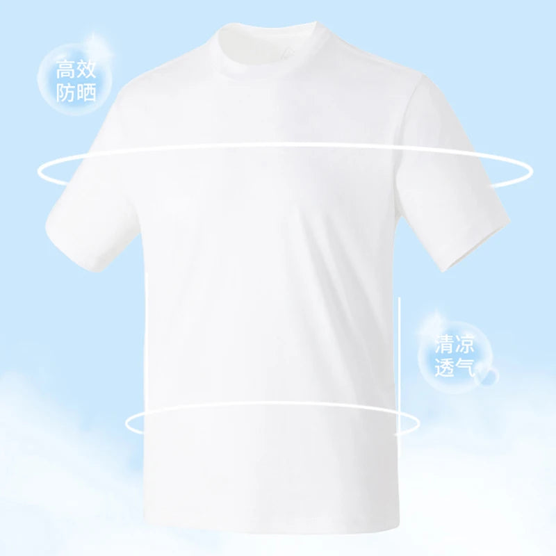 Men's Cotton High-End Fabric Liquid Ammonia T-shirt 100% Mercerized Cotton Short-Sleeved Summer Cool Silky Crewneck Sweater