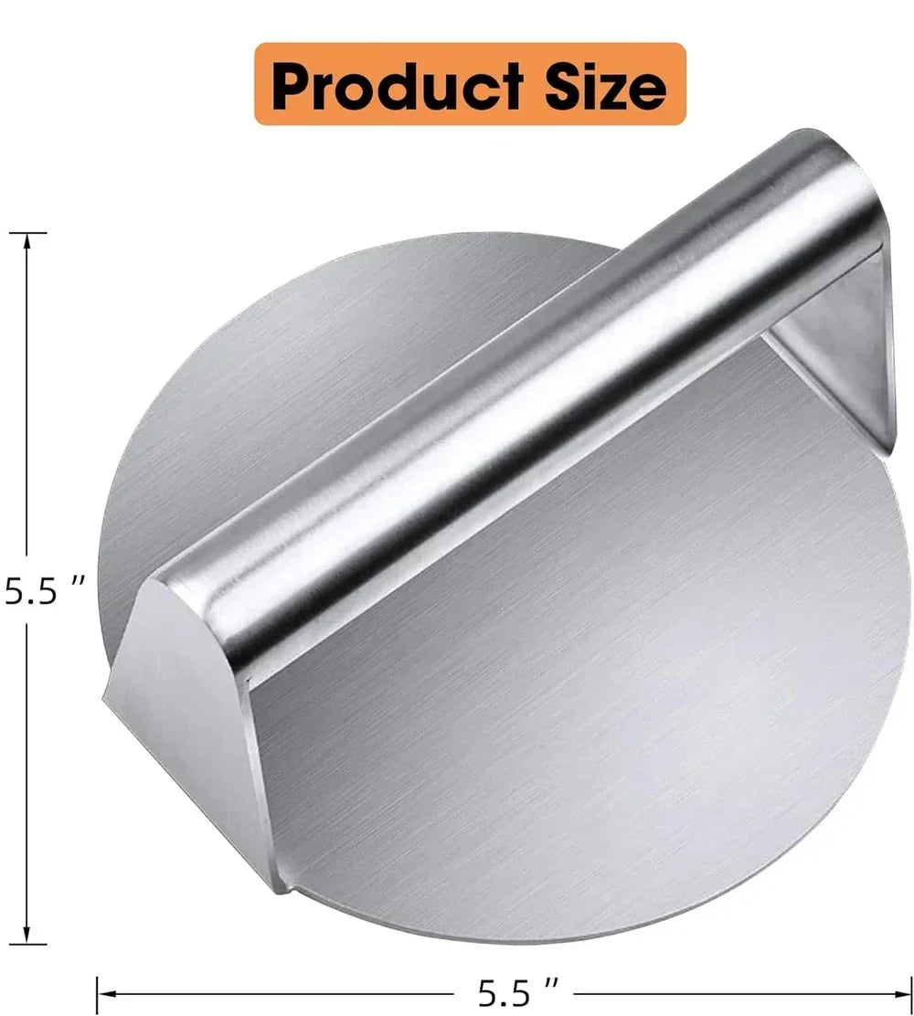 304 Stainless Steel Food Graded Smash Hamburger Presser Hamburger Patties Meat Masher Circular Meat Press Mold Burger Press