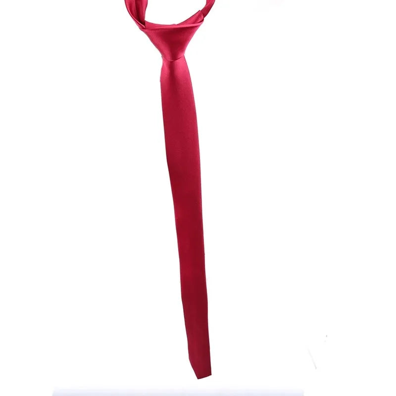 Elegant Solid Color Necktie For Men Casual Slim Plain Mens Solid Skinny Neck Party Wedding Tie Silk Neckties