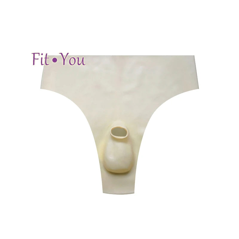 Latex Thongs T-version Underwear Seamless Briefs with hole exotic under Pants sexy bikini