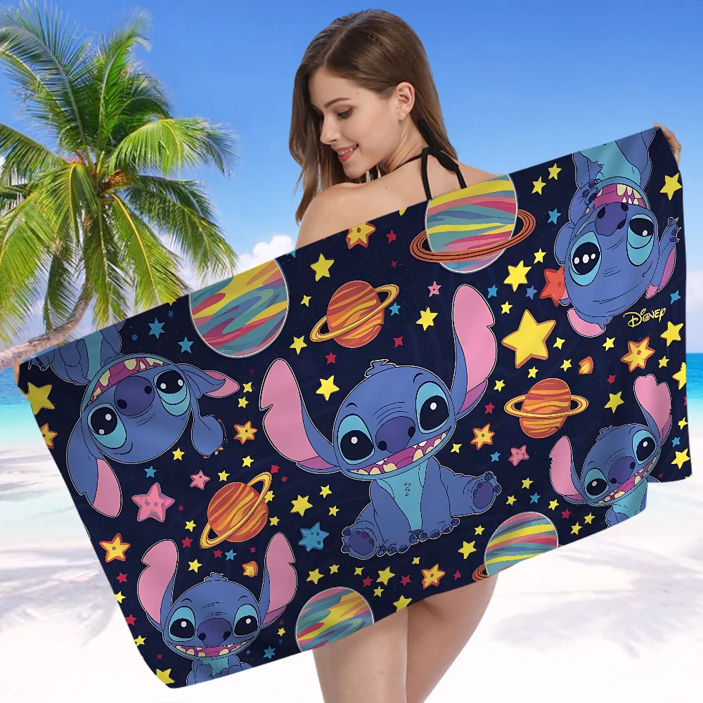 Fashion S-StitchS-S Bath Towel Microfiber Soft Water Absorbing Breathable For Girl Kids Decorative Cartoon Beach Towel