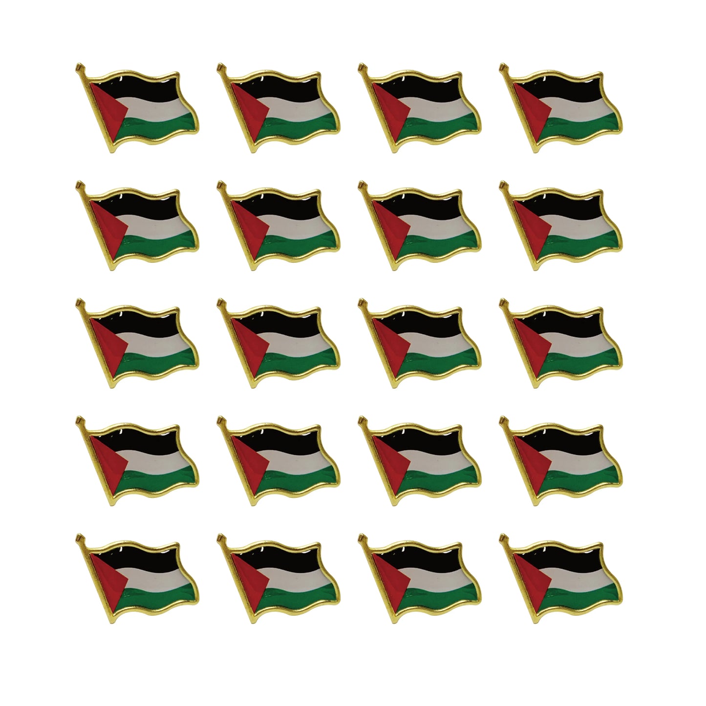 20/100Pcs Palestine Flag Lapel Pins Bulk - Metal Palestinian National Lapel Pin