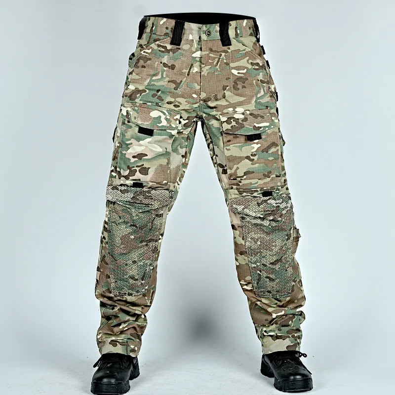 Tactical Pants Workwear Pants Mens Camo Military Wear-resistant Outdoor Trip Hiking Shirts Training Hunting Clothes Multi Pocket