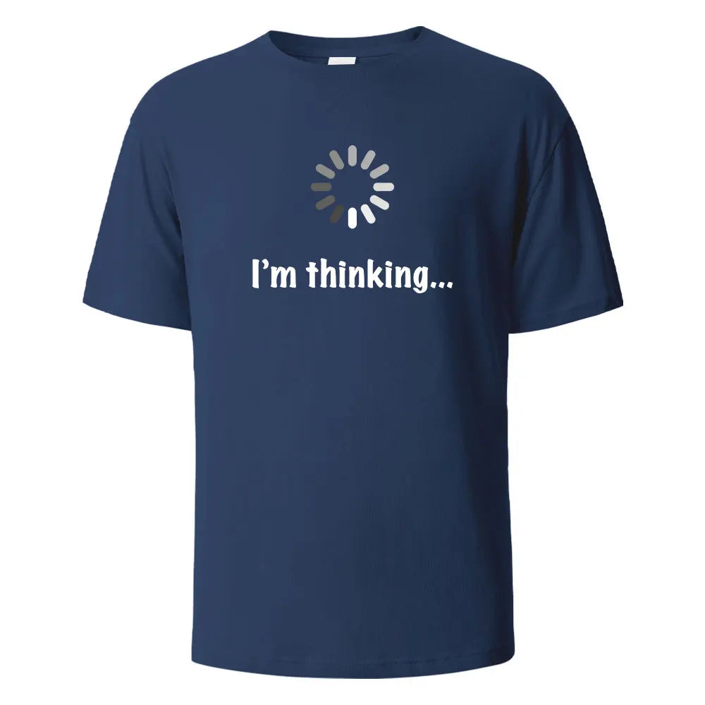 I'm Thinking printed T-shirt for men 100% cotton casual short-sleeved top high-quality summer T-shirt