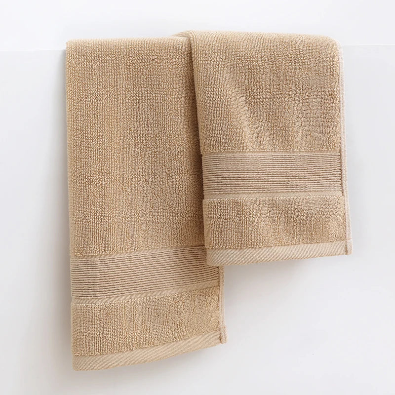 Battilo Cotton Bath Towel Soft Absorbent Face Hand Towels Luxury Hotel Spa Bathroom Towel Solid Beach Towel 2Pcs Bath Towel Set