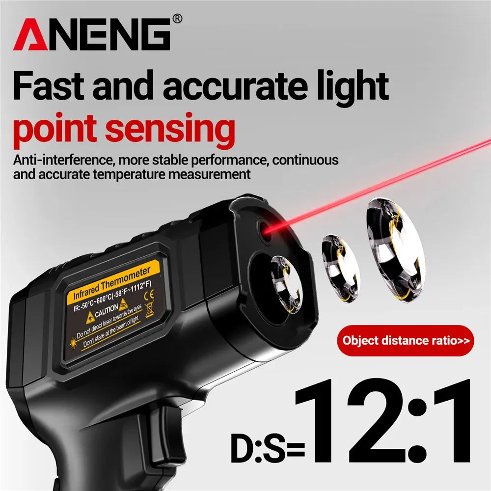 Infrared Laser Thermometer ANENG TH202 Digital Temperature Non Contact Meter LCD Display Pyrometer Point Gun Tester Tools