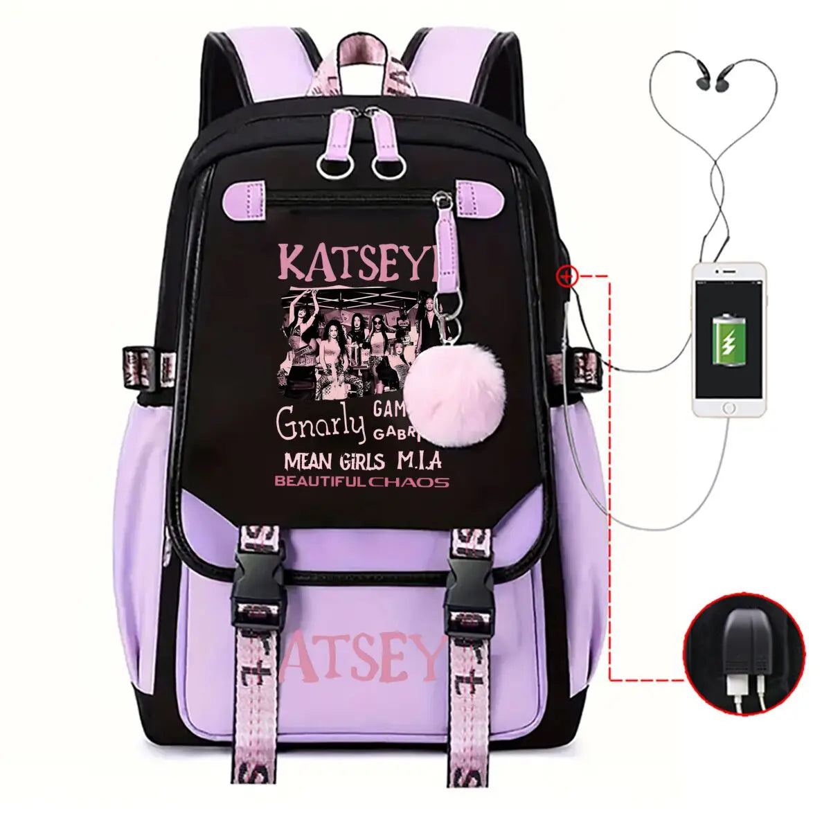 Trendy Girl Group School Bags for Students Girls Large Capacity Travel Book Bag Usb Charging Laptop Backpack Children Backpacks