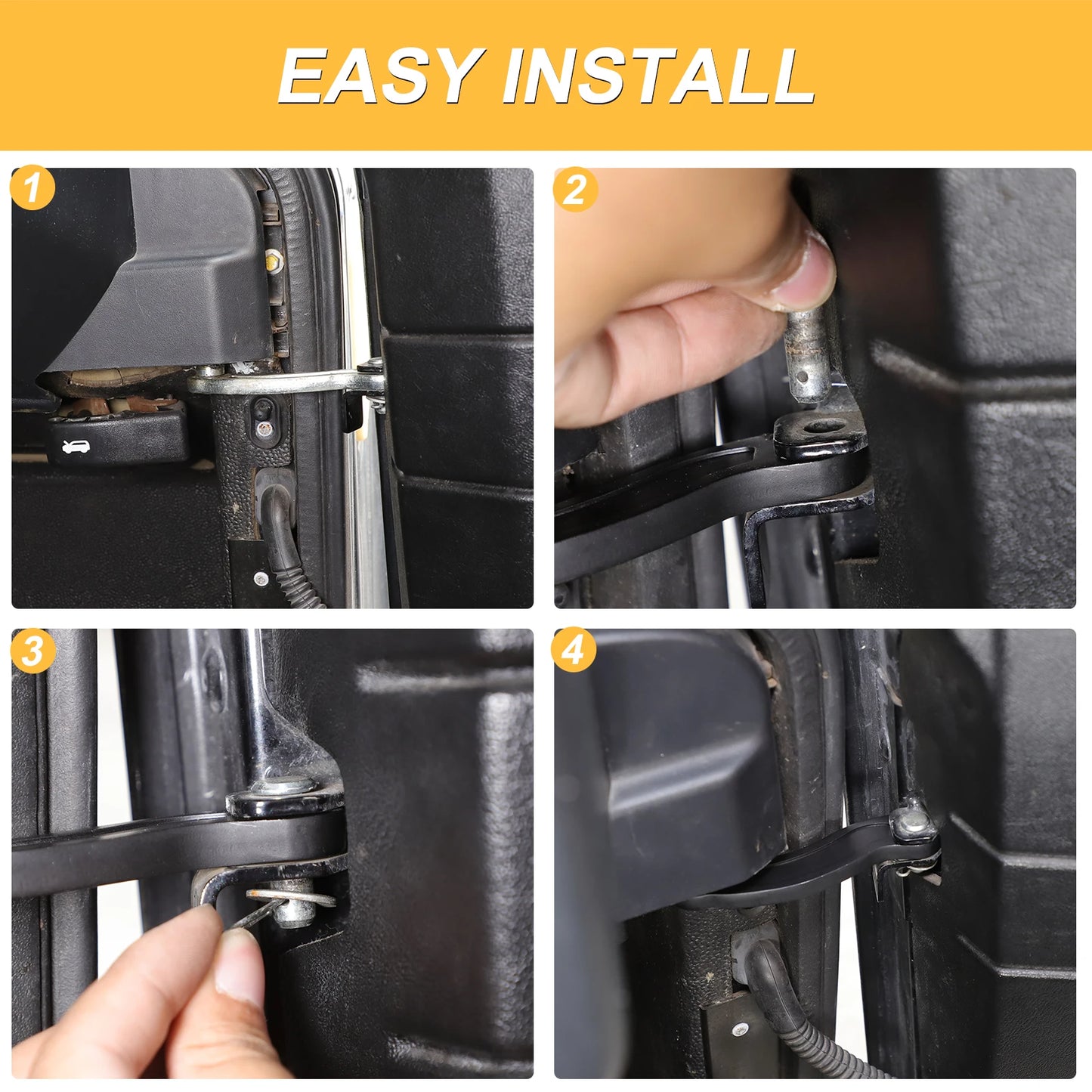 Carbon Steel Black Car Front Door Hinge Replacement Parts For Land Rover Defender 90 110 130 2004-2018 Car Accessories