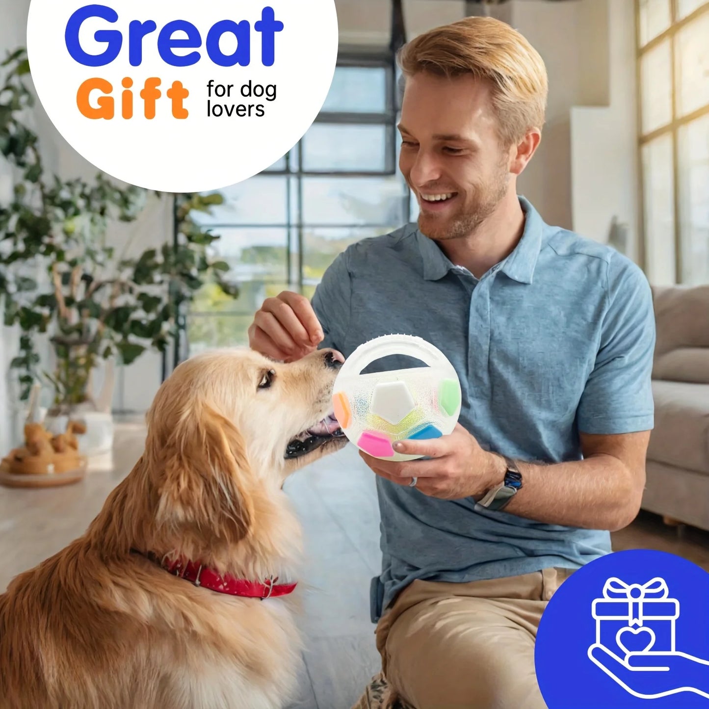 Pet Dog Toy Football Shape,Durable Rubber,Squeaky,Suitable for Medium to Large Breeds Interactive Pet Toy,Companion Toy for Pets