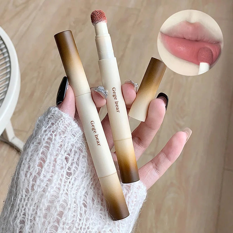 Gege Bear Velvet Matte Lip Powder Cream — Soft Velvet Finish, Natural-Looking and Skin-Tone Enhancing, Long-Lasting,