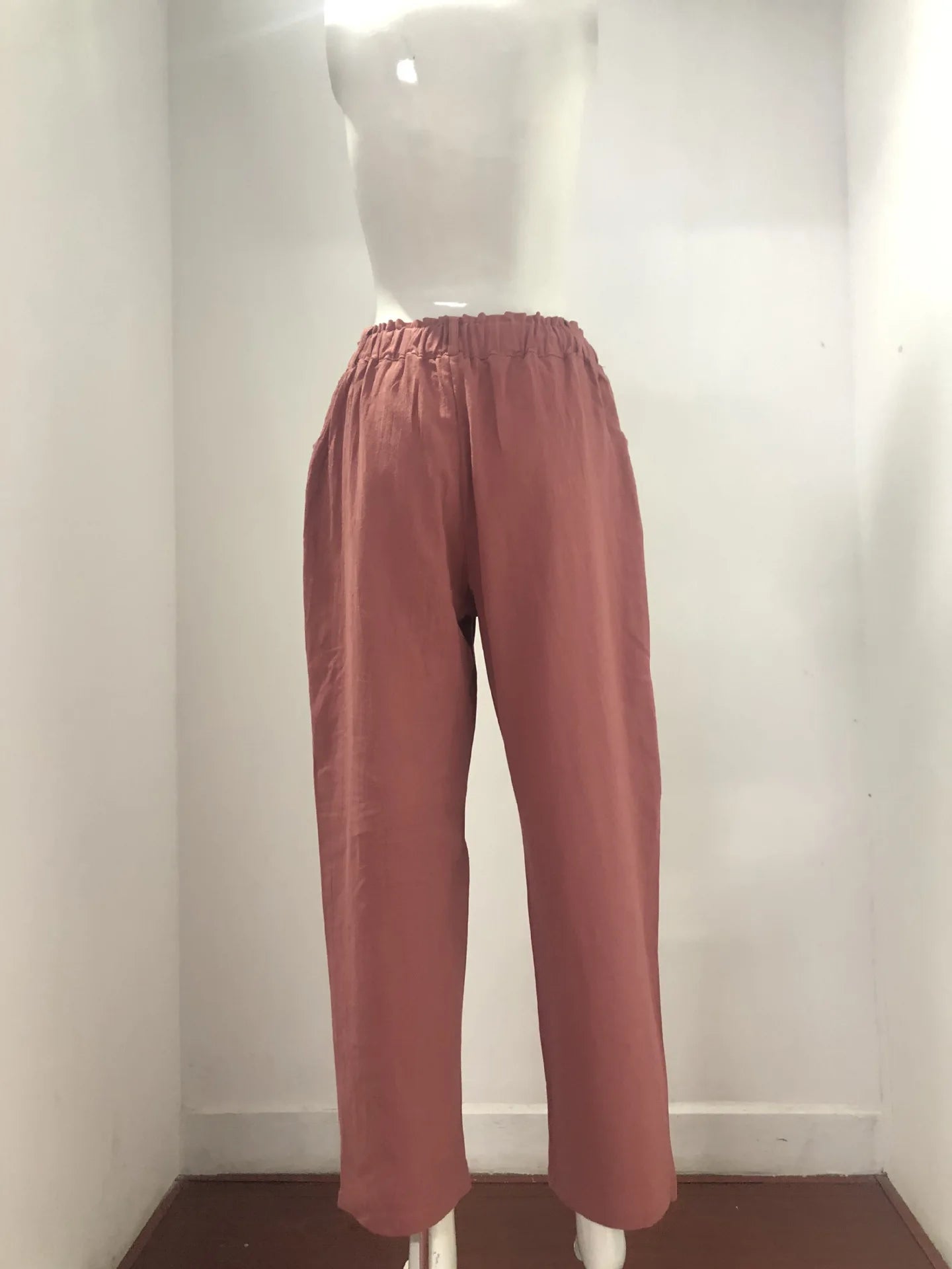 Summer 2024 new ladies cotton and linen straight tube cropped casual and comfortable simple women radish pants