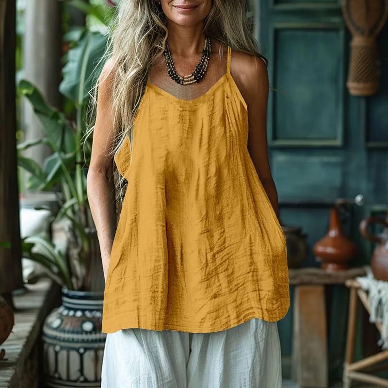 Summer Women Casual T-Shirts Female Tank Top Women Tee Solid Color Sleeveless T-Shirt For Women Cotton Linen Loose Vest