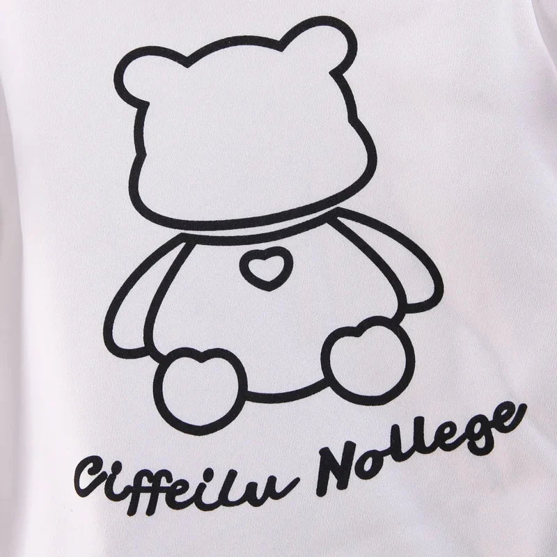 Baby Clothes Bear T-shirt+Jacket+Pants Three Pieces Sets For Children Autumn Casual Suit Boys Girls Loungewear Outfits Clothing