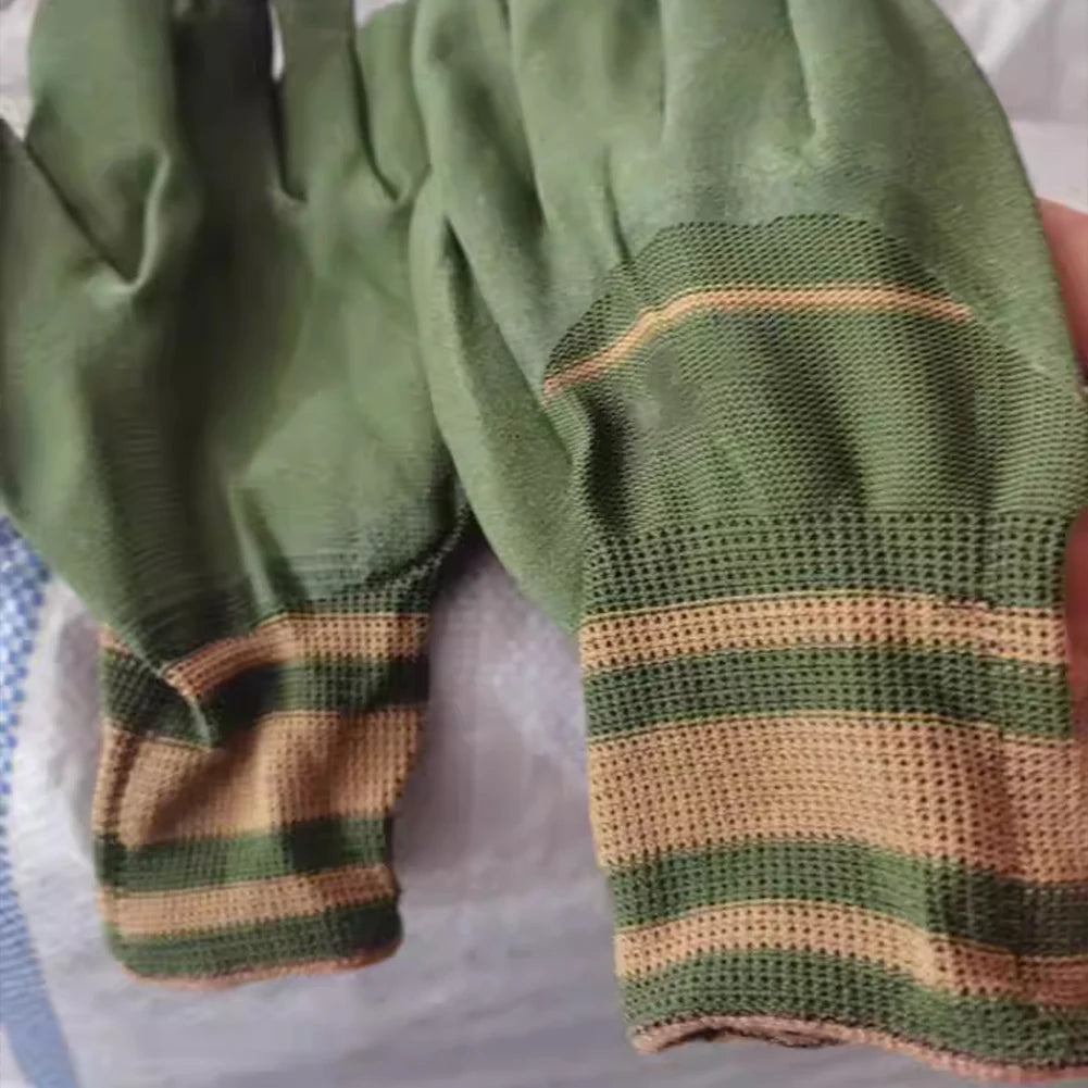 1/2pairs Gardening Gloves Latex Waterproof Horticultural Gloves Non-slip Protective Gear Vegetable Flower Plant Gardening Glove