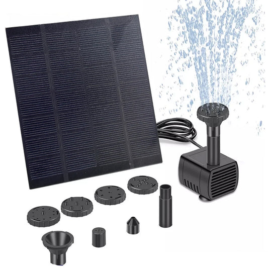 Solar Water Fountain Pump with Nozzles Solar Powered Fountain Water Pump Solar Fountain for Garden Pool Pond Aquarium Fountain