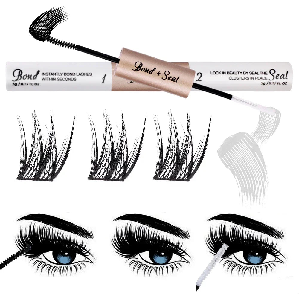 Lasting Eyelash Glue Balm Double-headed Black Mascara Glue Long-lasting Set Eyelash Brush Fast Drying Eye Lash Extension Makeup