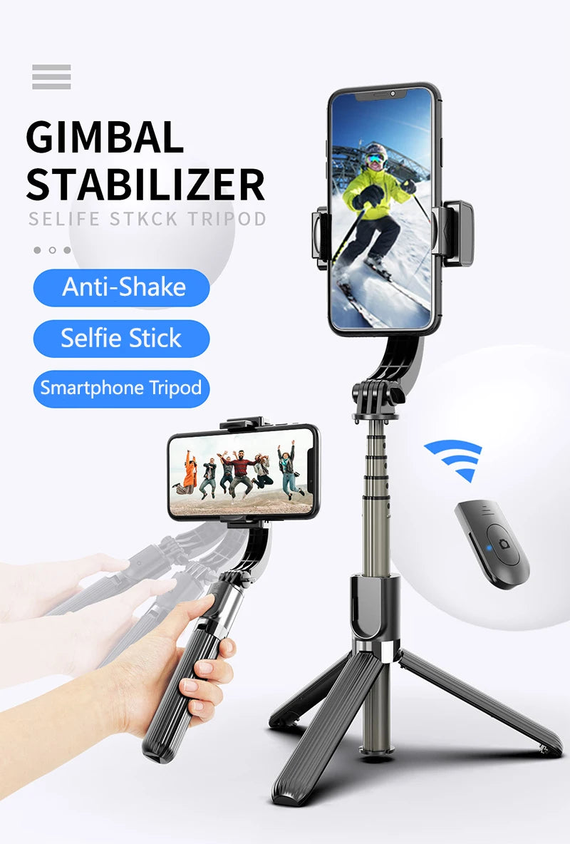 Gimbal Stabilizer For iPhone Android Cell Mobile Phone Cellphone Smartphone Action Camera Handle Grip Selfie Stick Video Tripod