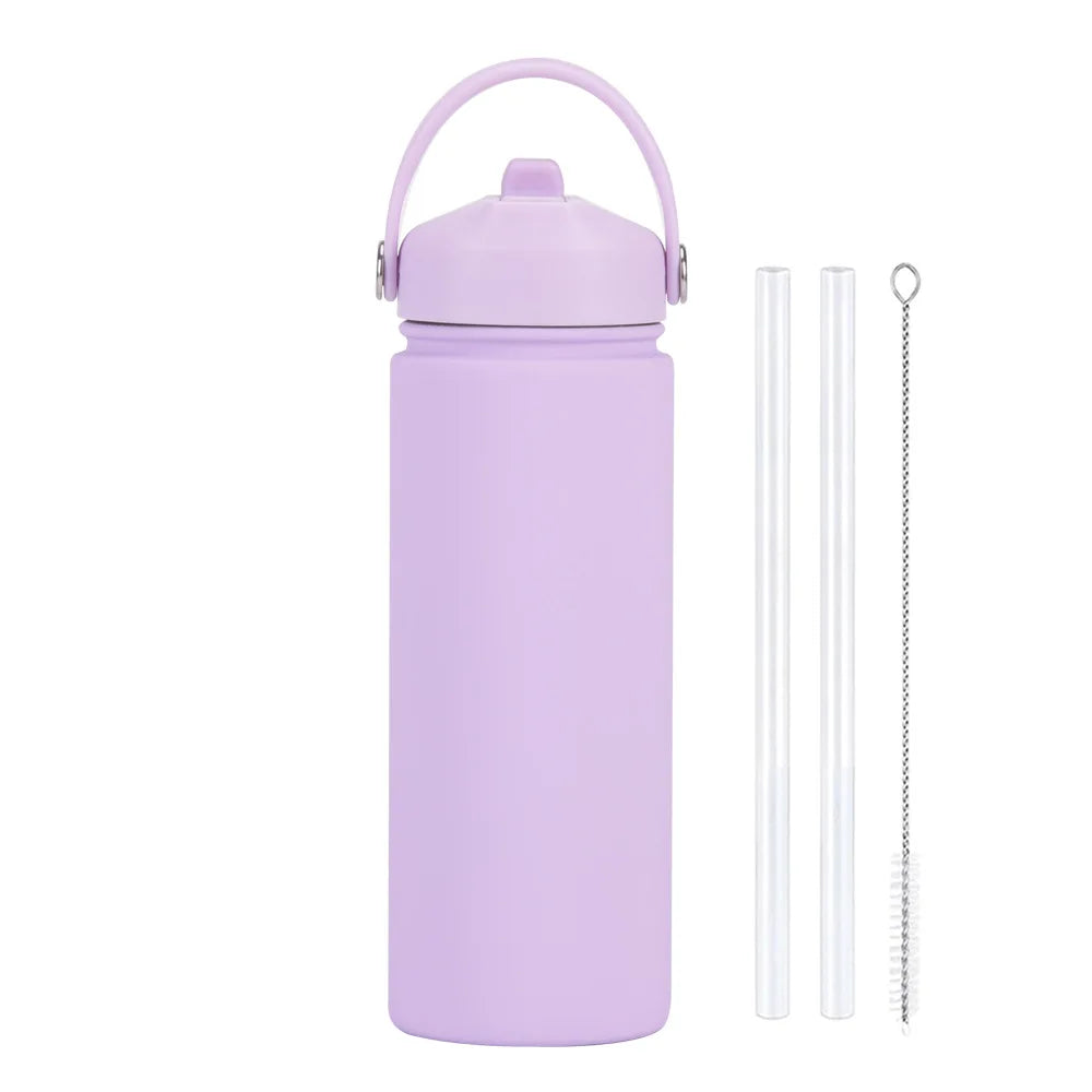 Insulated Water Bottle 500ml Custom Text/Logo - 304 Steel, 24H Cold, Office & Gym Essentials