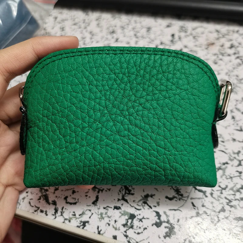 Genuine Leather Woman Coin Purse Luxury Fashion Custom Letter Pouch Mini Key Wallet Luxury Design Earphone Storage Cosmetic Bag