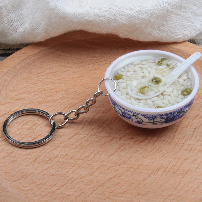 New Styles Simulation Food Key Chains Bowl High Quality Bowl Shape Key Chain Pendant Wholesale