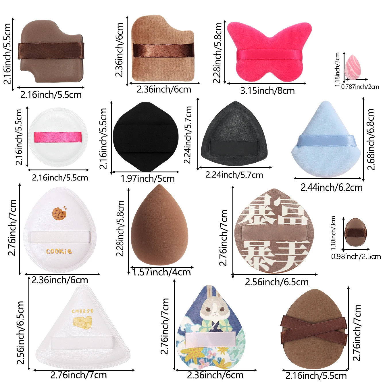 10/20/30/40/50-Piece Set of Multifunctional Makeup Tools, Expands When Exposed to Water, Suitable for All Skin Types