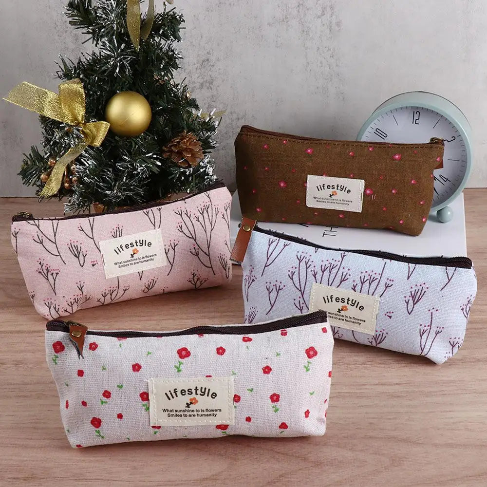 School Supplies Kawaii Makeup Bag Student for Girl Fabric Pen Bags Pencil Bag Pencil Case Zipper Pouch