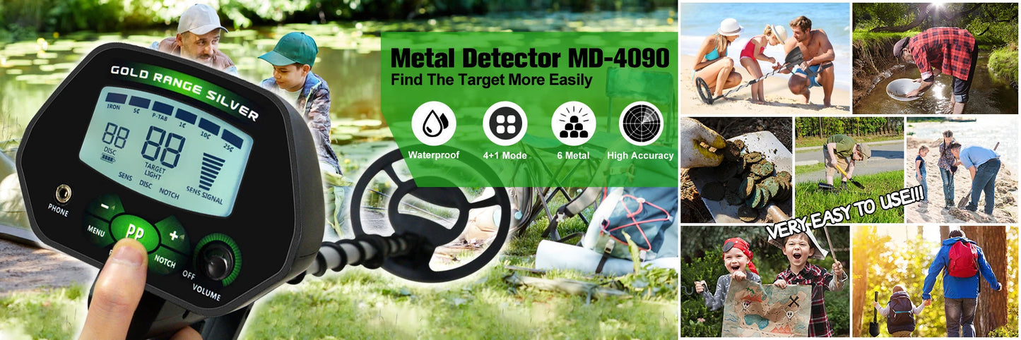 MD-4090 Professional Metal Detector Underground Gold Detector High Accuracy Metal Finder Waterproof Search Coil Seeker Treasure
