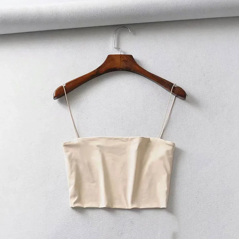 Summer Women's Crop Top Sexy Elastic Cotton Camis Sleeveless Short Tank Top Bar