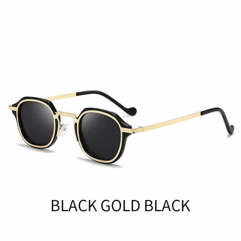 2025 New Small Square Polarized Sun Glasses For Men Women Retro Steampunk Sunglass Metal Frame Eyewear Oculos De Sol UV400 TAC