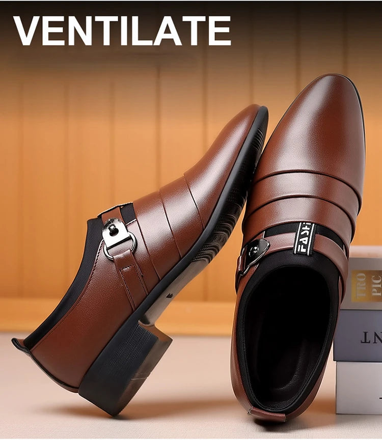 Men Dress Shoes Slip on Formal Suit Wedding Shoes for Male  Wedding Office Work Shoes Slip on Loafers Elegant Man Dress Shoes