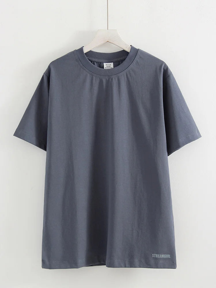 Summer Women T Shirts Oversized Cotton White Short Sleeve Baggy Tops For woman Summer Plain Loose Pink Tshirt Oversize Blue