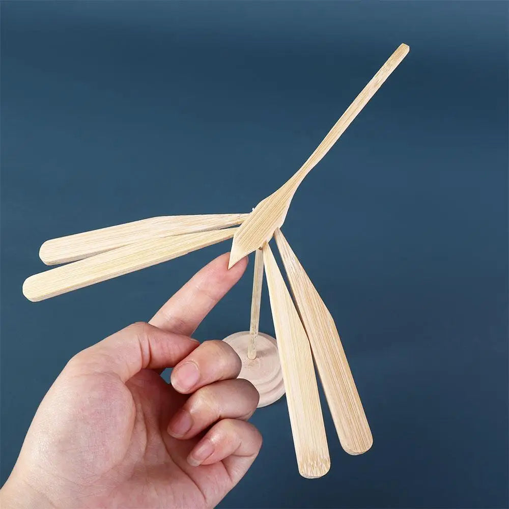 Educational Toys Easter Scientific Display Model Balance Dragonfly Toys Wooden Flying Arrow Toys Balanced Bamboo Dragonfly