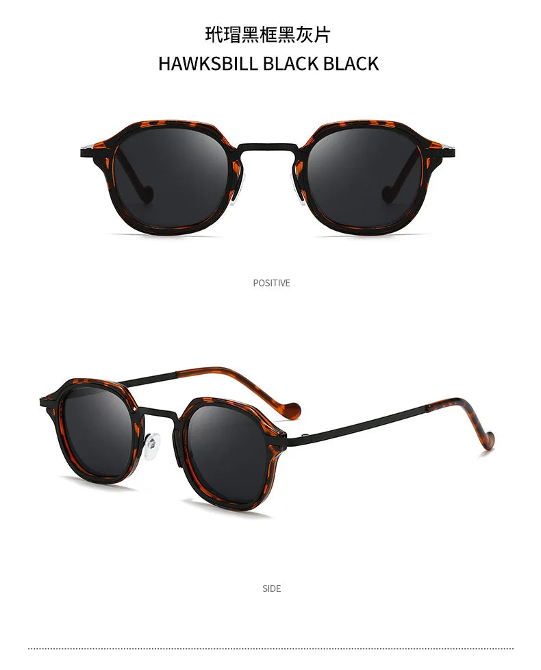 2025 New Small Square Polarized Sun Glasses For Men Women Retro Steampunk Sunglass Metal Frame Eyewear Oculos De Sol UV400 TAC