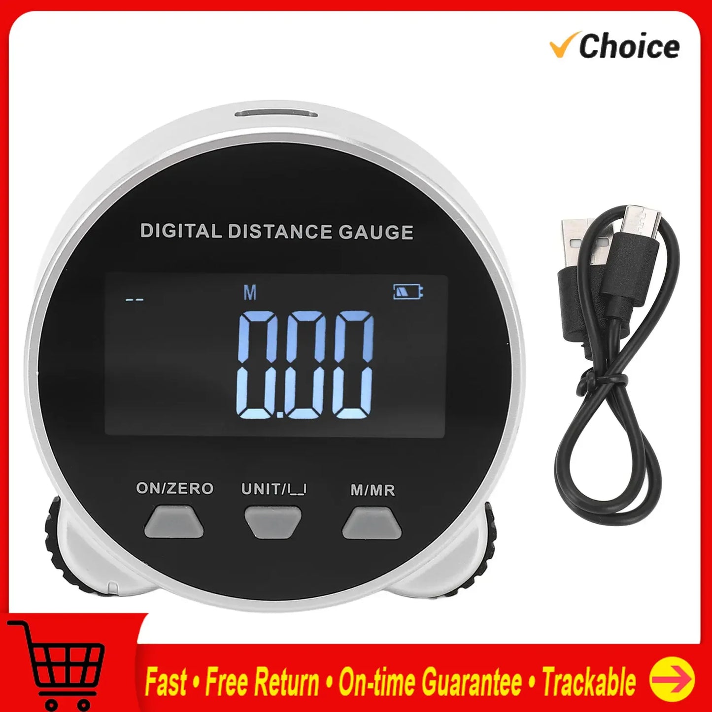 Rechargeable LCD Screen Distance Measuring Meter Electronic Long Distance Rolling Measuring Tool  Digital Distance Gauge